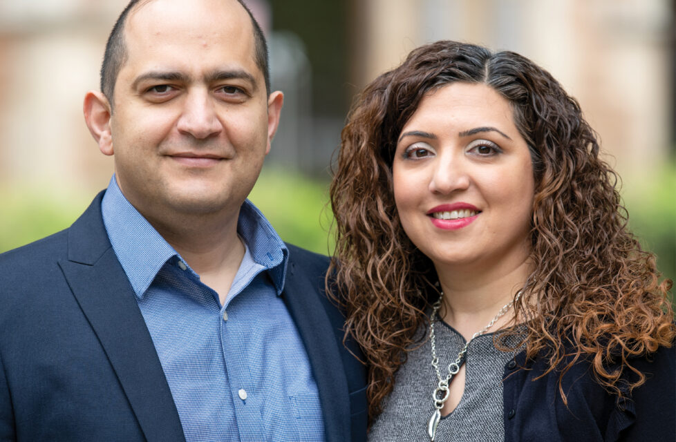 Daughter of matyr standing with husband